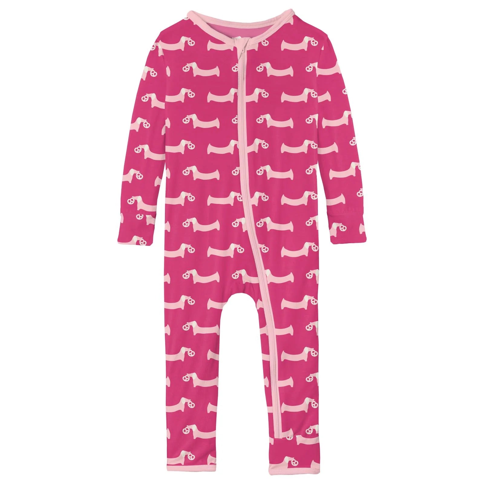 KicKee Pants Print Coverall with Zipper (Cotton Candy Stripe)